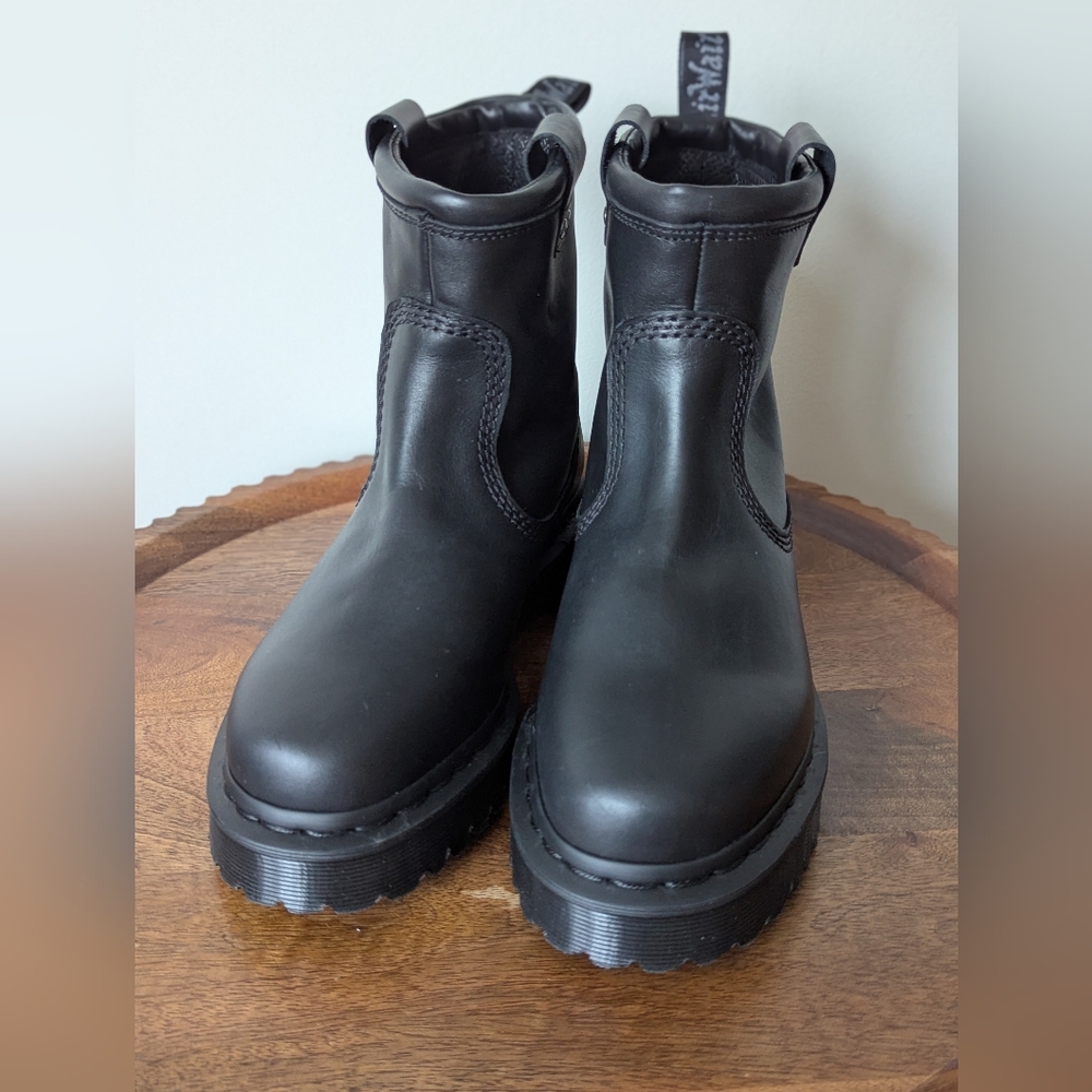 NEW Anistone Lo Leather Biker Boots W 7/ M 6Color: BLACK MILLED NAPPA — Wanama - Picture 2 of 16